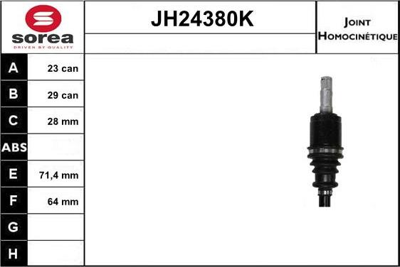 SNRA JH24380K - Шарнирный комплект, ШРУС, приводной вал autodnr.net
