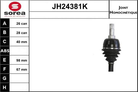 SNRA JH24381K - Шарнирный комплект, ШРУС, приводной вал avtokuzovplus.com.ua