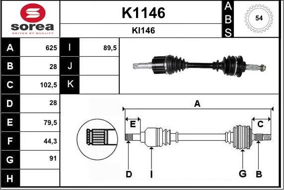 SNRA K1146 - Приводний вал autocars.com.ua