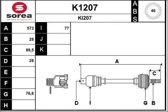 SNRA K1207 - Приводний вал autocars.com.ua