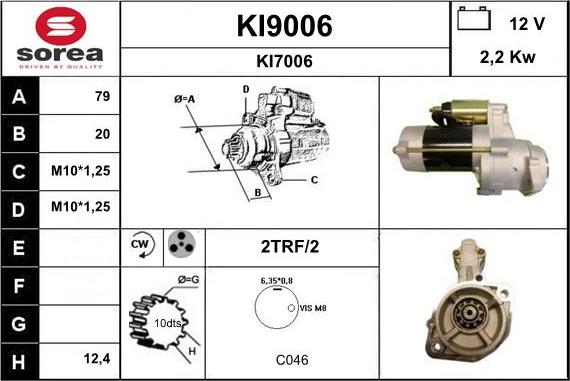 SNRA KI9006 - Стартер autocars.com.ua