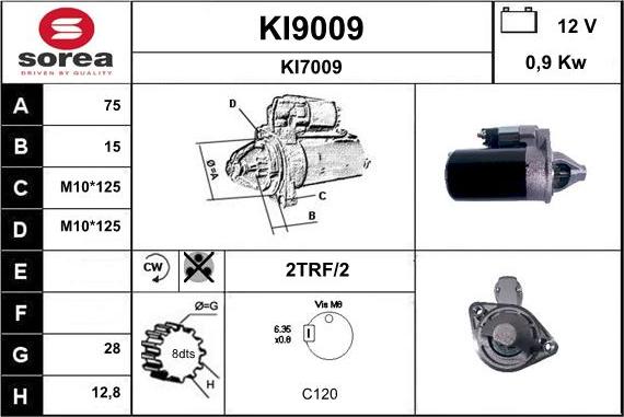 SNRA KI9009 - Стартер avtokuzovplus.com.ua