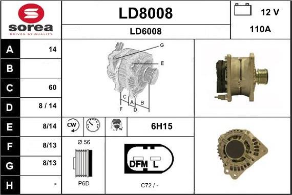 SNRA LD8008 - Генератор autocars.com.ua