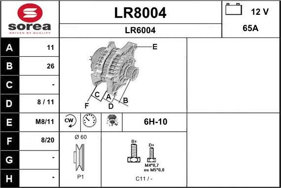 SNRA LR8004 - Генератор autocars.com.ua