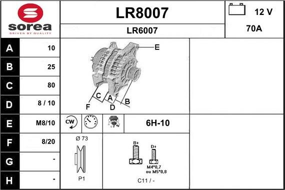 SNRA LR8007 - Генератор avtokuzovplus.com.ua