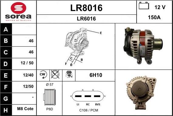 SNRA LR8016 - Генератор avtokuzovplus.com.ua