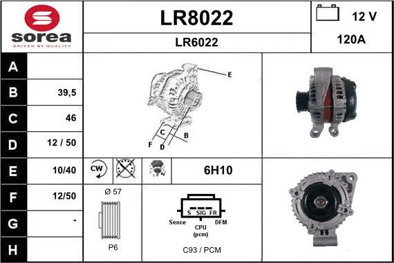 SNRA LR8022 - Генератор autocars.com.ua