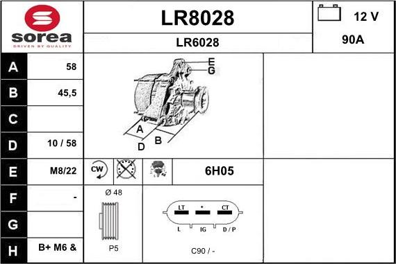 SNRA LR8028 - Генератор autocars.com.ua
