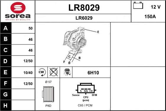 SNRA LR8029 - Генератор avtokuzovplus.com.ua