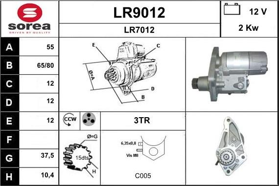 SNRA LR9012 - Стартер autocars.com.ua