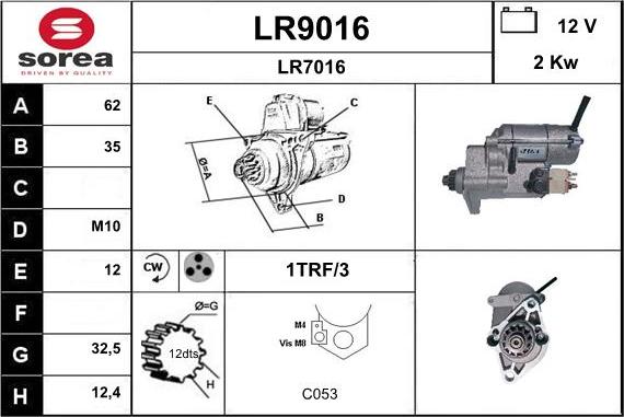 SNRA LR9016 - Стартер avtokuzovplus.com.ua