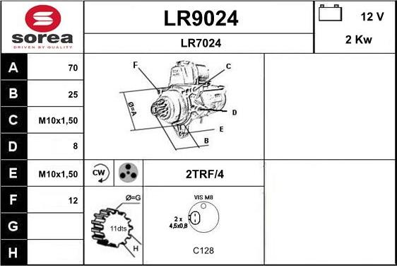 SNRA LR9024 - Стартер avtokuzovplus.com.ua