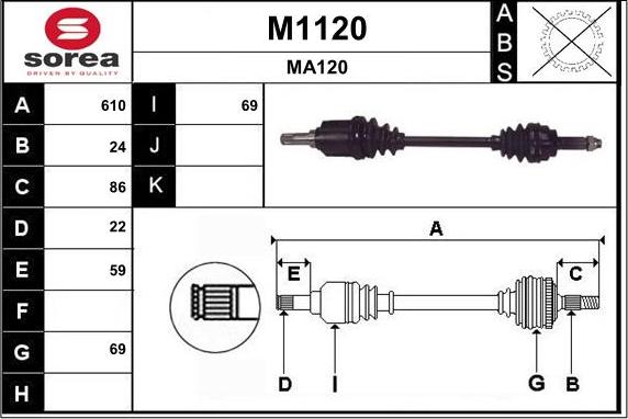 SNRA M1120 - Приводний вал autocars.com.ua