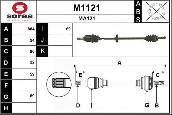 SNRA M1121 - Приводний вал autocars.com.ua