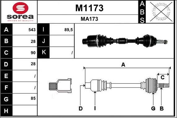 SNRA M1173 - Приводной вал avtokuzovplus.com.ua