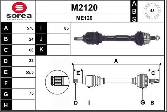 SNRA M2120 - Приводний вал autocars.com.ua