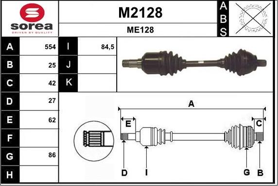 SNRA M2128 - Приводний вал autocars.com.ua