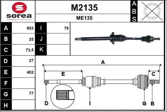 SNRA M2135 - Приводной вал autodnr.net