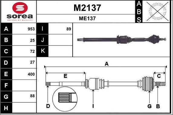 SNRA M2137 - Приводной вал autodnr.net