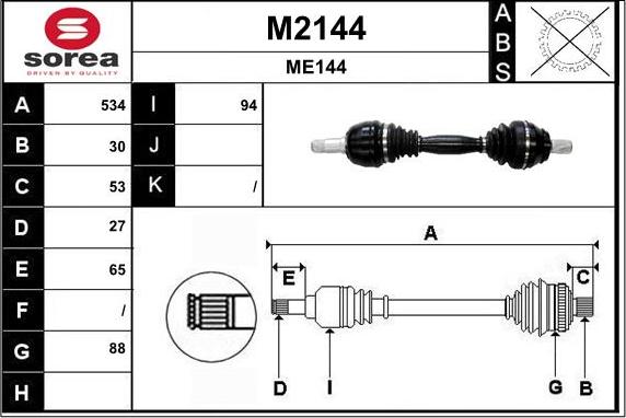 SNRA M2144 - Приводной вал avtokuzovplus.com.ua