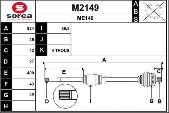 SNRA M2149 - Приводной вал autodnr.net