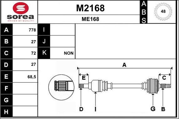 SNRA M2168 - Приводной вал avtokuzovplus.com.ua