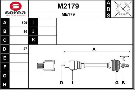 SNRA M2179 - Приводний вал autocars.com.ua