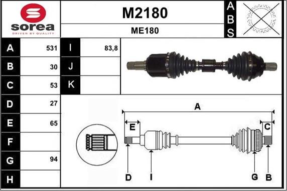 SNRA M2180 - Приводний вал autocars.com.ua