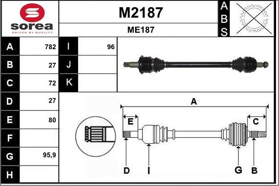 SNRA M2187 - Приводний вал autocars.com.ua