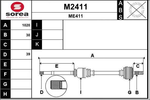 SNRA M2411 - Приводной вал autodnr.net