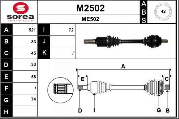 SNRA M2502 - Приводной вал autodnr.net