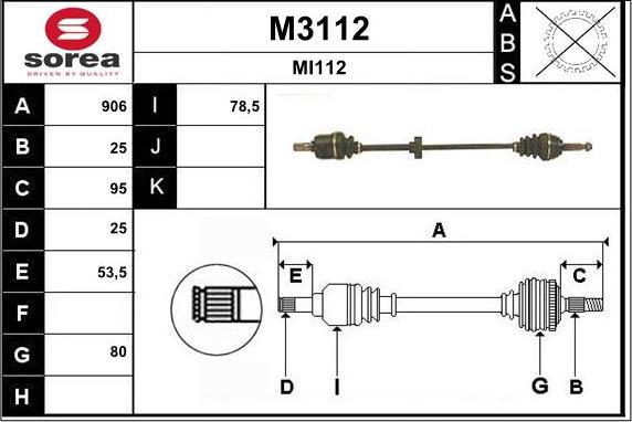 SNRA M3112 - Приводний вал autocars.com.ua