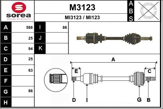 SNRA M3123 - Приводний вал autocars.com.ua