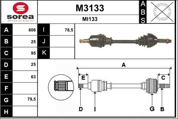 SNRA M3133 - Приводний вал autocars.com.ua