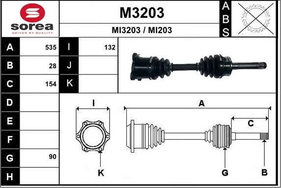 SNRA M3203 - Приводний вал autocars.com.ua