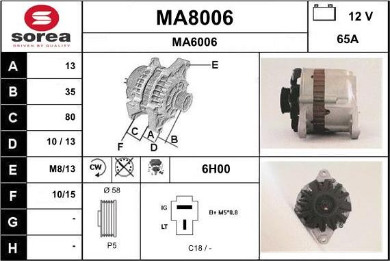 SNRA MA8006 - Генератор avtokuzovplus.com.ua