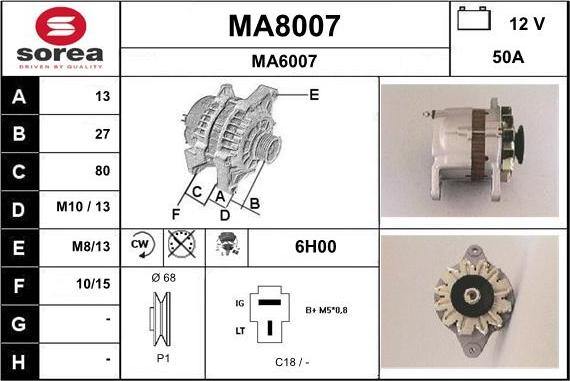 SNRA MA8007 - Генератор autocars.com.ua