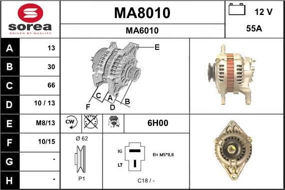 SNRA MA8010 - Генератор autocars.com.ua