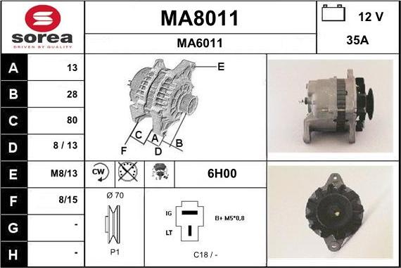 SNRA MA8011 - Генератор avtokuzovplus.com.ua