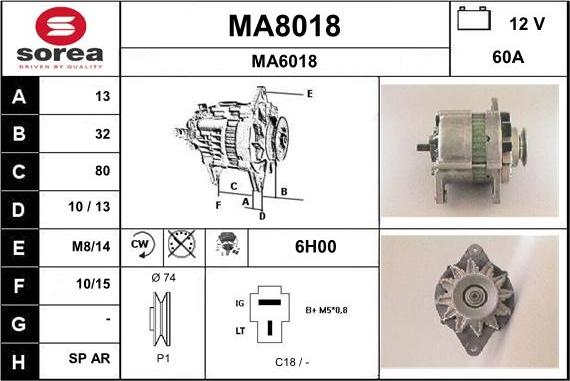 SNRA MA8018 - Генератор avtokuzovplus.com.ua