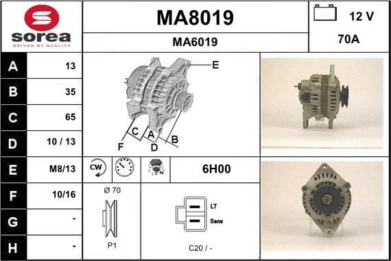 SNRA MA8019 - Генератор autocars.com.ua