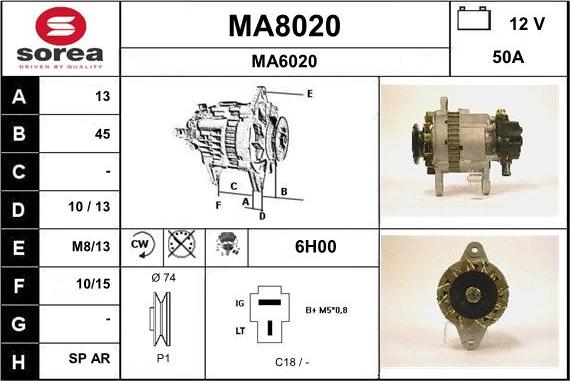 SNRA MA8020 - Генератор autocars.com.ua