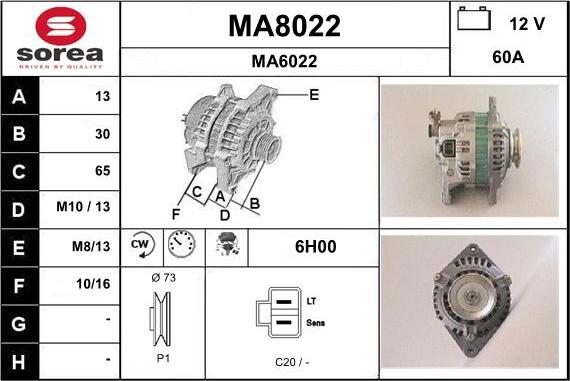 SNRA MA8022 - Генератор avtokuzovplus.com.ua