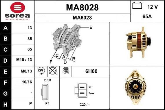 SNRA MA8028 - Генератор autocars.com.ua