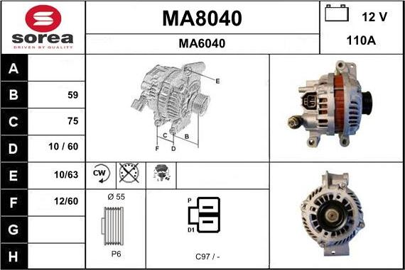 SNRA MA8040 - Генератор autocars.com.ua