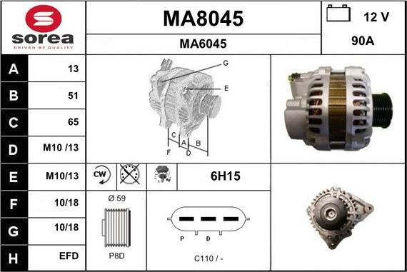 SNRA MA8045 - Генератор avtokuzovplus.com.ua