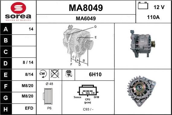 SNRA MA8049 - Генератор autocars.com.ua