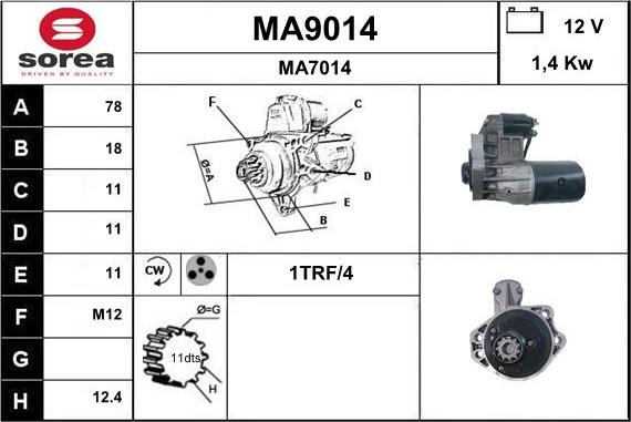 SNRA MA9014 - Стартер autodnr.net