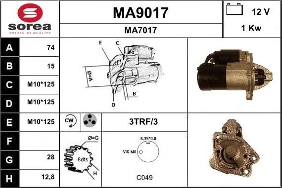 SNRA MA9017 - Стартер autodnr.net