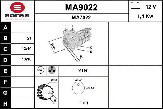 SNRA MA9022 - Стартер avtokuzovplus.com.ua